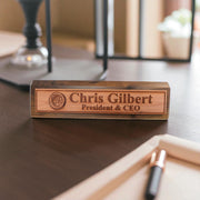 Desk Wedge Name Plate - PERSONALIZED - Wheel Tire - 11 Inches