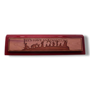 Desk Wedge Name Plate - Lets have an adventure - 11 Inches