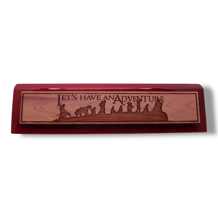 Desk Wedge Name Plate - Lets have an adventure - 11 Inches