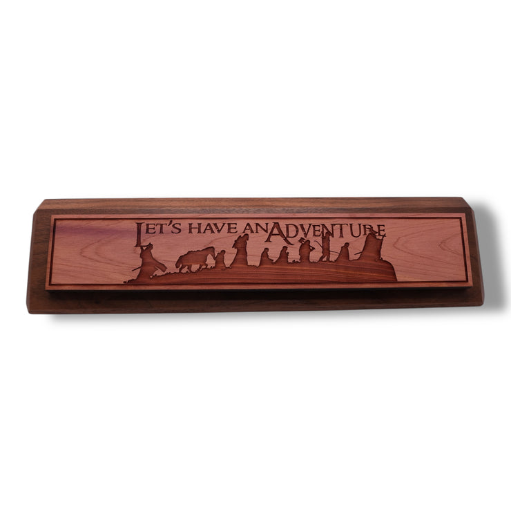 Desk Wedge Name Plate - Lets have an adventure - 11 Inches