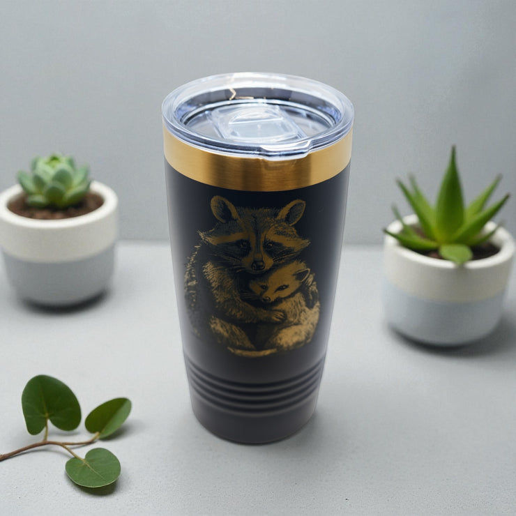 20oz Tumbler - CUSTOM - Raccoon and Baby