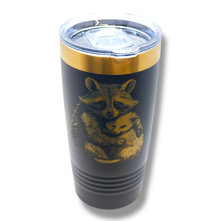 20oz Tumbler - CUSTOM - Raccoon and Baby