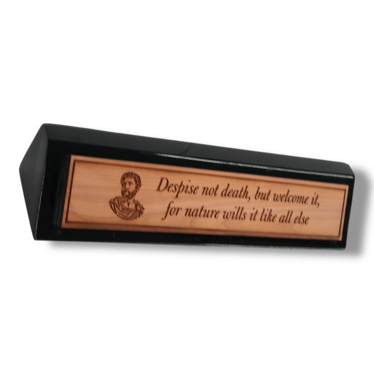 Desk Wedge Name plate - Marcus Aurelius - 11 Inches