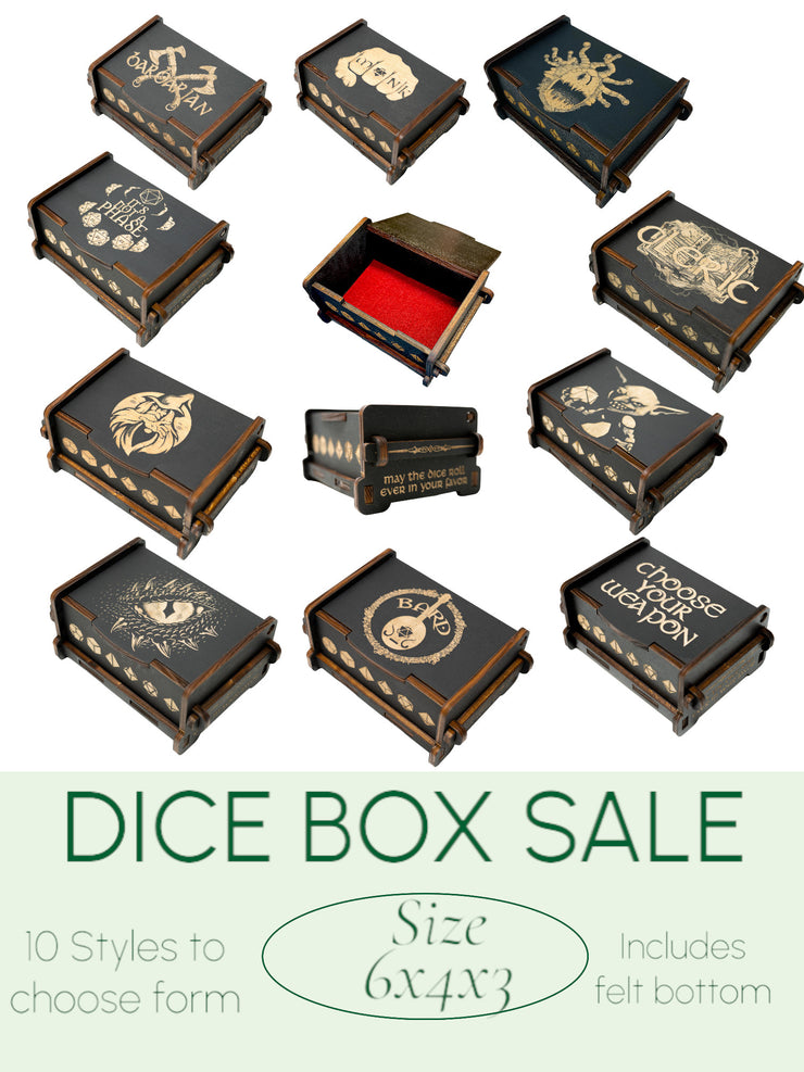 Dice Box - Black - Monk - 6x4x3