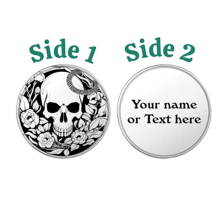 Challenge Coin - PERSONALIZED - CUSTOM - Skull with Snake