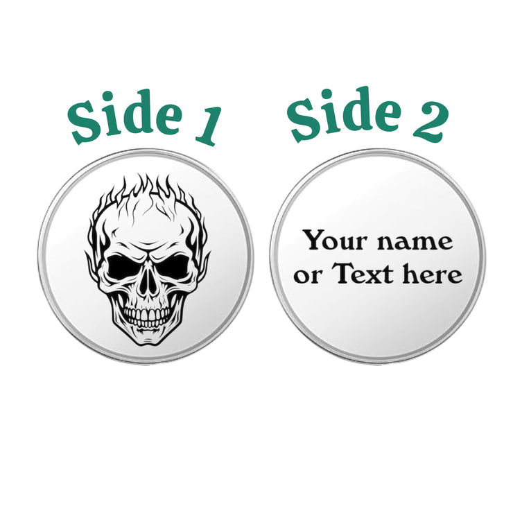 Challenge Coin - PERSONALIZED - CUSTOM - Burning Skull