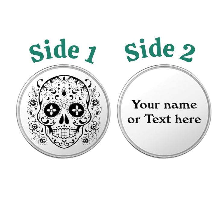 Challenge Coin - PERSONALIZED - CUSTOM - Sugar Skull day of the dead