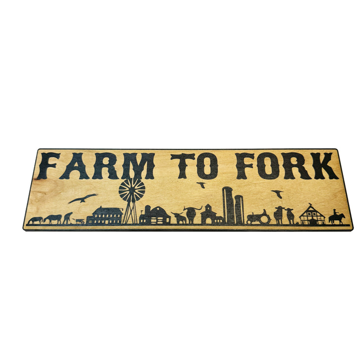 HipFlaskPlus Farm to Fork black and natural wood sign