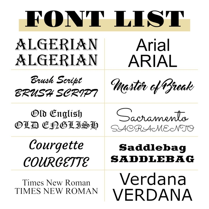 HipFlaskPlus engraving font options list