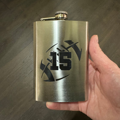 8oz Football 15 Flask Stainless Steel