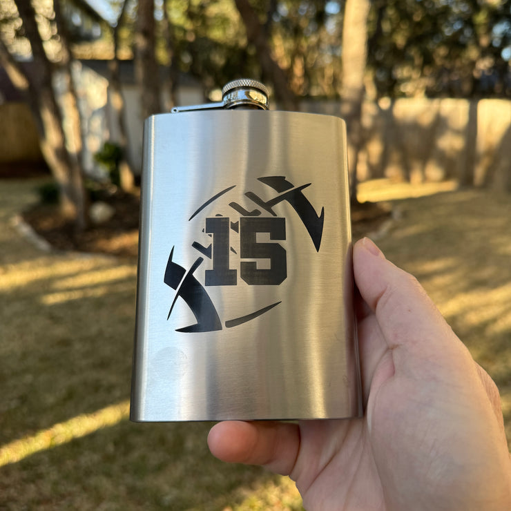 8oz Football 15 Flask Stainless Steel