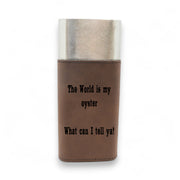 Cigar Case with Cutter - The World is my oyster What can i tell ya Leather