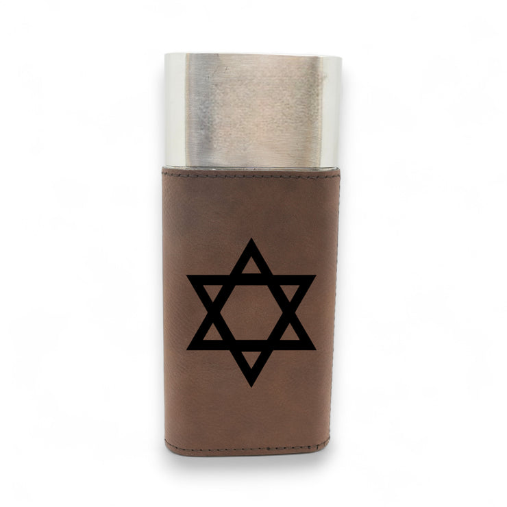 Cigar Case with Cutter - Star of David - Leather