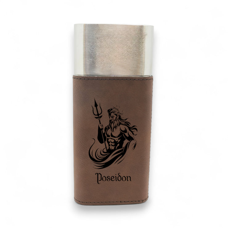Cigar Case with Cutter - Poseidon God of the Sea - Leather