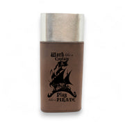 Cigar Case with Cutter - Work like a captain Play like a pirate Leather