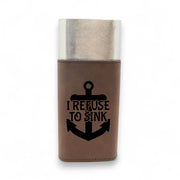 Cigar Case with Cutter - I refuse to sink - Leather