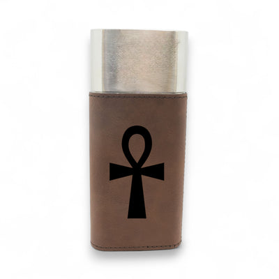 Cigar Case with Cutter - Key of Life Ankh - Leather