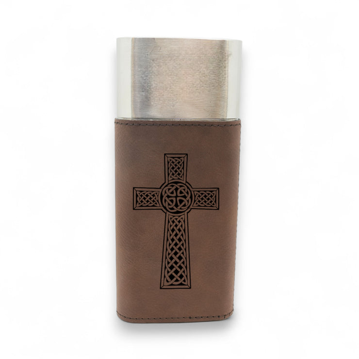 Cigar Case with Cutter - Celtic Cross - Leather
