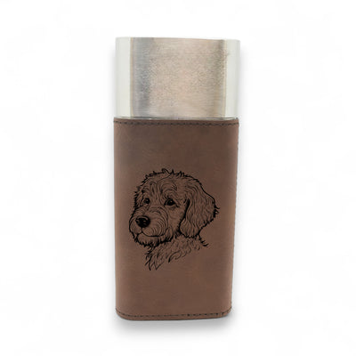 Cigar Case with Cutter - Golden Doodle - Leather