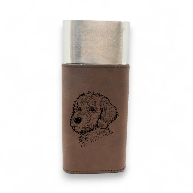 Cigar Case with Cutter - Golden Doodle - Leather