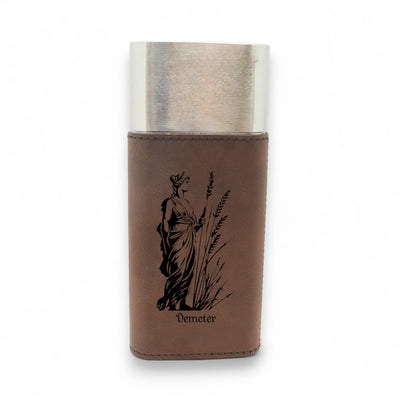 Cigar Case with Cutter - Demeter Goddess of Agriculture - Leather