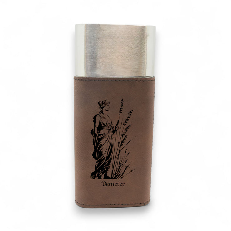 Cigar Case with Cutter - Demeter Goddess of Agriculture - Leather