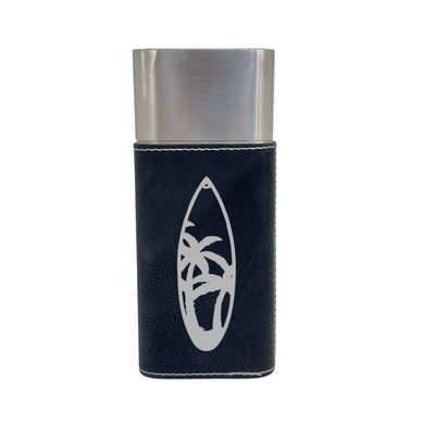 Cigar Case with Cutter - Palm Tree Surf Board - Leather
