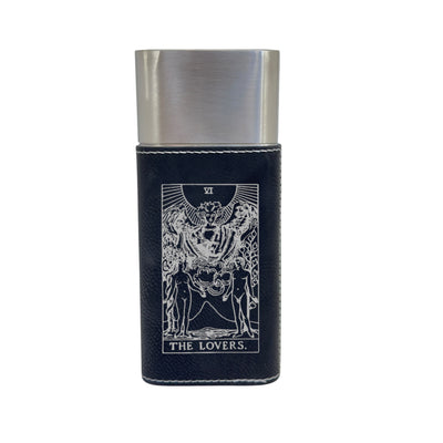 Cigar Case with Cutter - The Lovers Tarot Card - Leather