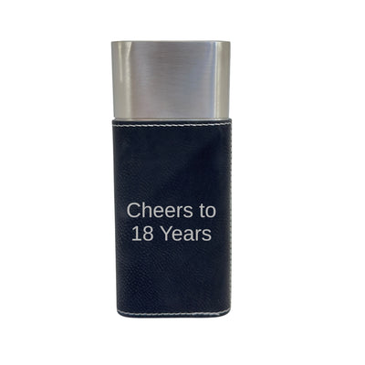 Cigar Case with Cutter - Cheers to 18 Years - Leather