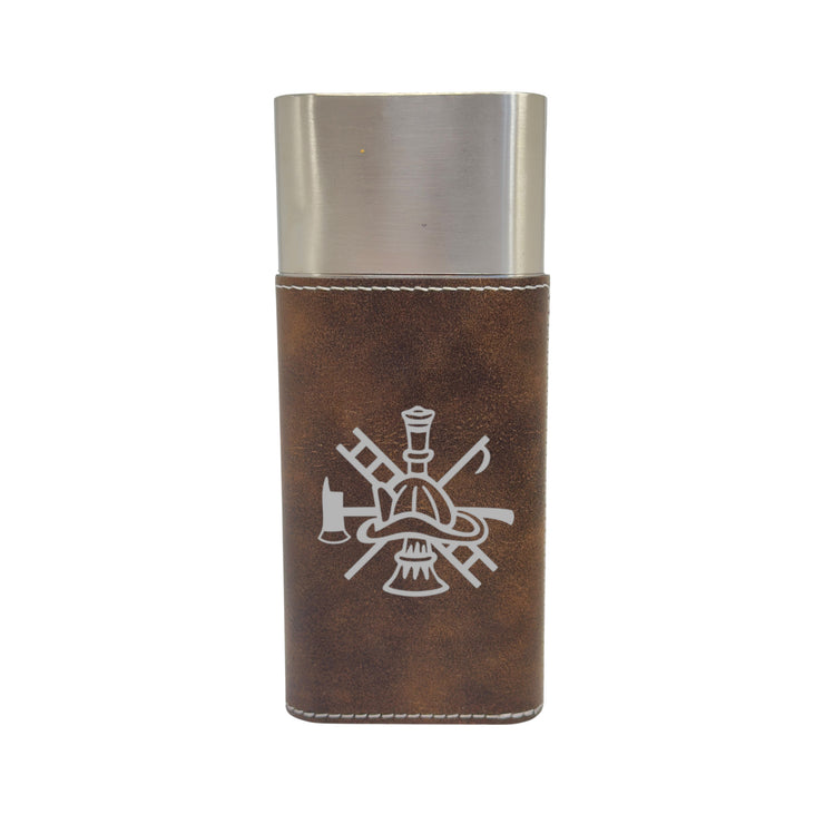 Cigar Case with Cutter - Firefighter Emblem - Leather