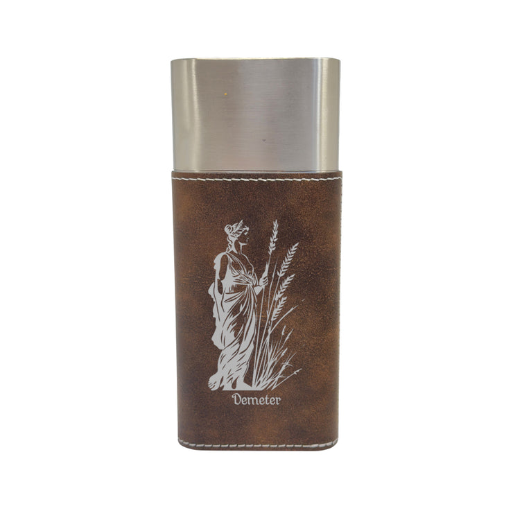 Cigar Case with Cutter - Demeter Goddess of Agriculture - Leather