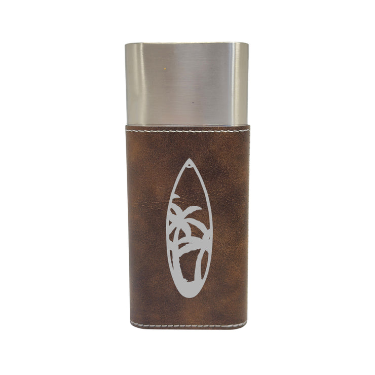 Cigar Case with Cutter - Palm Tree Surf Board - Leather