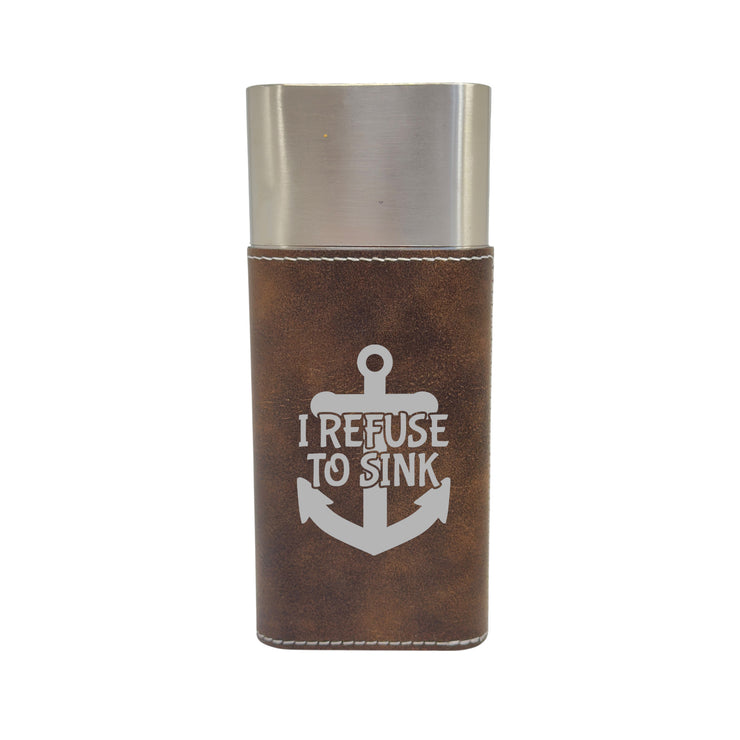 Cigar Case with Cutter - I refuse to sink - Leather
