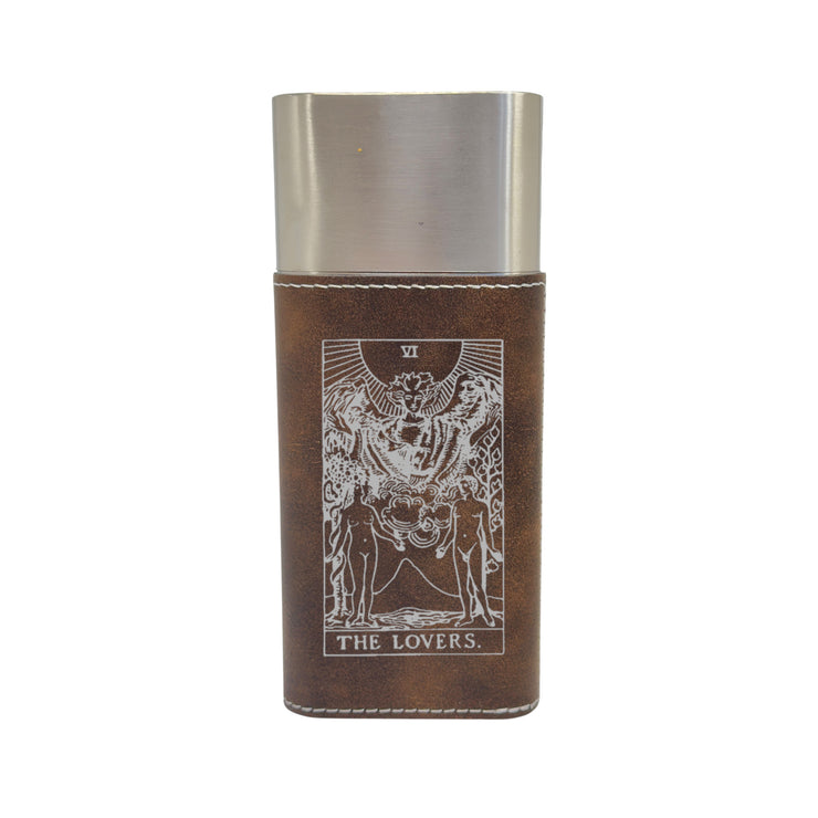 Cigar Case with Cutter - The Lovers Tarot Card - Leather