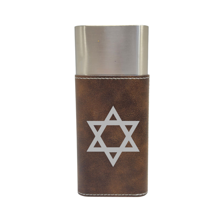 Cigar Case with Cutter - Star of David - Leather