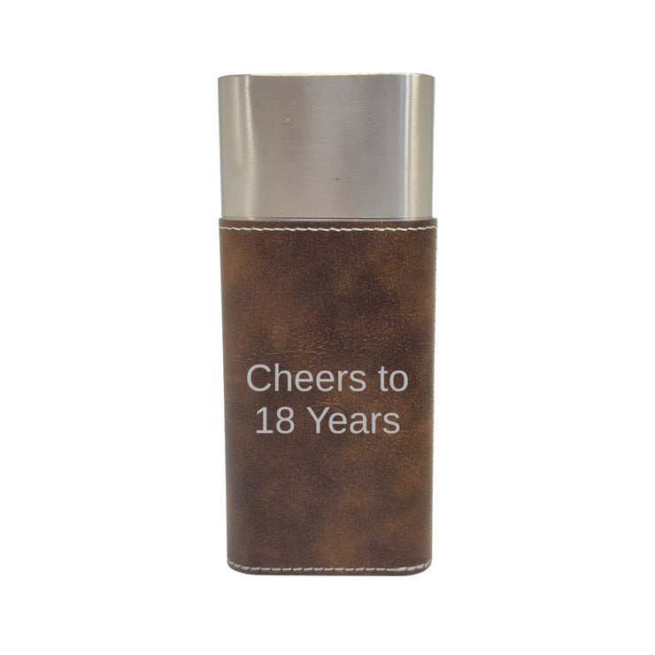 Cigar Case with Cutter - Cheers to 18 Years - Leather