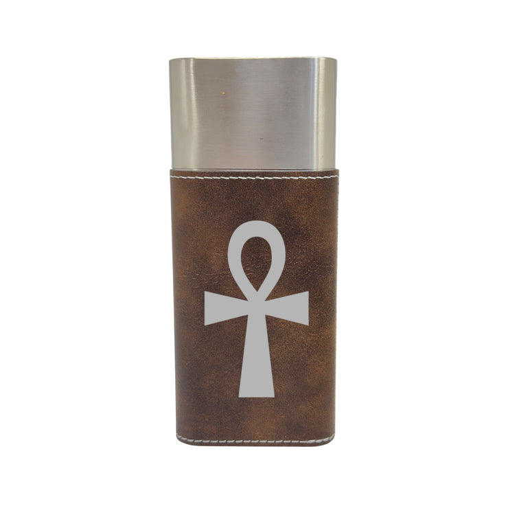Cigar Case with Cutter - Key of Life Ankh - Leather