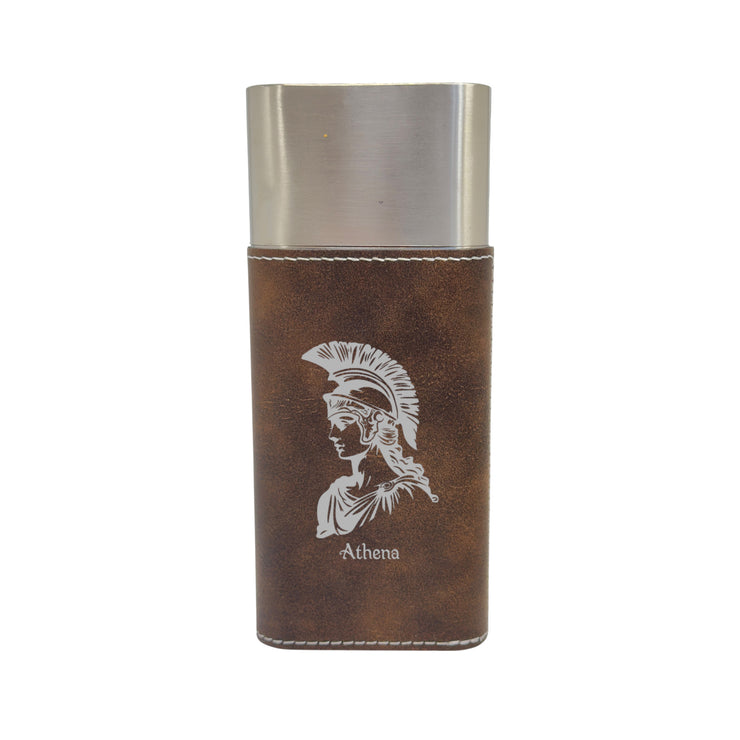 Cigar Case with Cutter - Athena Goddess of Wisdom - Leather