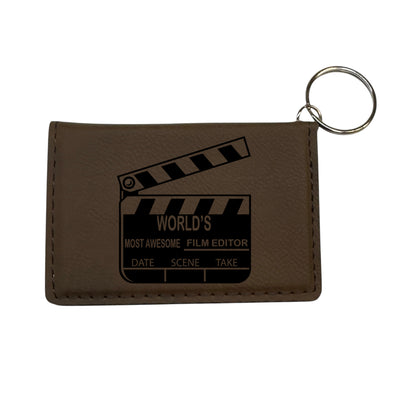 Keychain ID Holder Wallet - Worlds most awesome Film Editor - Leather
