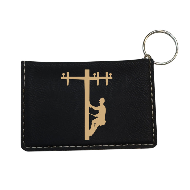 Keychain ID Holder Wallet - Lineman - Leather