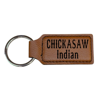 Keychain - Rectangle - Chickasaw Indian - Leather