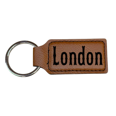 Keychain - Rectangle - London - Leather