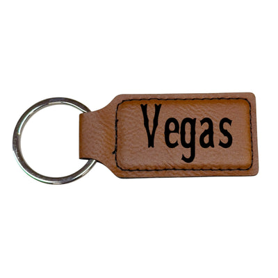 Keychain - Rectangle - Vegas - Leather