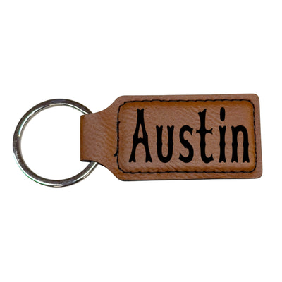 Keychain - Rectangle - Austin - Leather