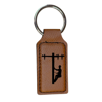 Keychain - Rectangle - Lineman - Leather
