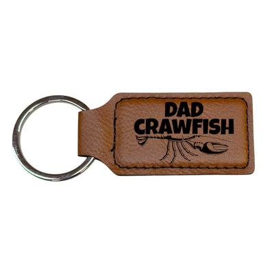 Keychain - Rectangle - Dad Crawfish - Leather