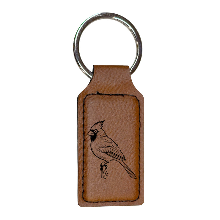 Keychain - Rectangle - Cardinal - Leather