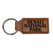 Keychain - Rectangle - Denali National Park - Leather