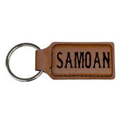 Keychain - Rectangle - Samoan - Leather