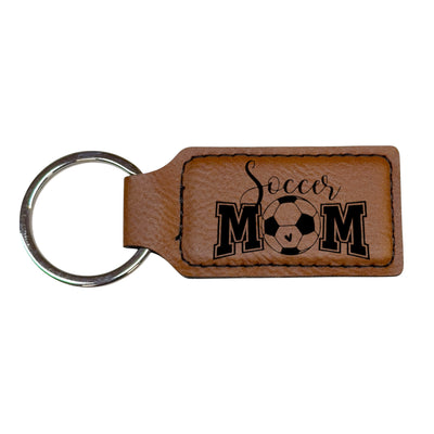 Keychain - Rectangle - Soccer Mom - Leather